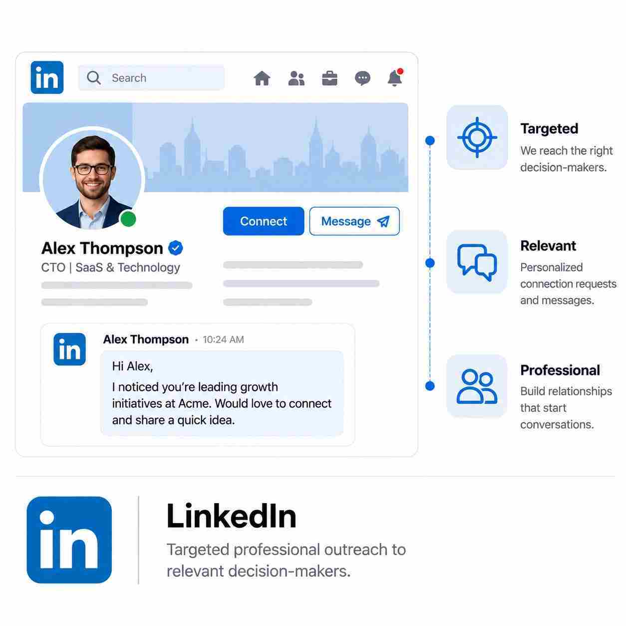 VIXILEAD B2B LinkedIn outreach targeting relevant decision-makers.